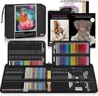 136 PCS Drawing & Sketching Set,Pro Art Supplies with Graphite,Charcoal,Colored,