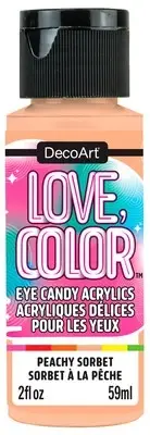 3 Pack DecoArt Love Color Eye Candy Acrylic Paint 2oz-Peachy Sorbet 5A0024LY-1G7