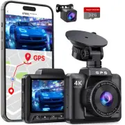 Dash Cam Front and Rear, 4K+1080P Dual Dash Camera for Cars, Built-in WiFi GP...