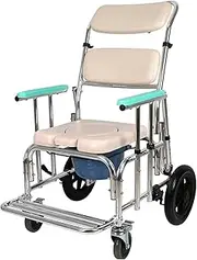 Patient Transfer Chair 5-in-1 Patient Lift Wheelchair Adjustable Transfer Lift Transfer Chair Bedside Commode W/Potty Mobile Bathroom Wheelchair 220lbs Lift Wheelchair