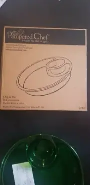 Pampered Chef Chip & Dip Green Serving Bowl Party Guest Tray # 2793 Retired New