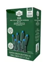 Holiday Time Blue Pro Decorator Series Blue LED Micro String Lights 100ct New