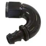 Aeroflow 510 Series Full Flow Tight Radius Push Lock 150° Hose End -12AN, AF515-12BLK