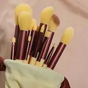 Makeup Brushes,Makeup Brush Set,13 PCS Travel Make Up Brush Kit,Cosmetic Brushes for Face Foundation Blush Eye Shadow with Storage bag(Yellow)