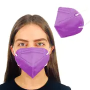 Catzon 50 Pack 5-Layer Disposable Aldult Face Mask 95%+ Filtration Efficiency-Purple