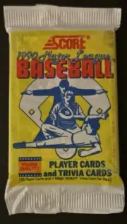 1990 Score Pack Alvaro Espinoza Yankees (Top) Blaine Beatty Mets Rookie (Back)