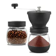 Dual Bearings Manual Coffee Bean Grinder with Ceramic Burr Core and 2 Glass Jars