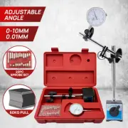 0-10mm Dial Indicator Gauge w/Magnetic Base 60KG Pull 22 Indicator Point Set Red