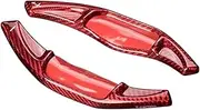Yurefax 2Pcs Carbon Fiber Car Steering Wheel Shifter Extensions Shift Paddles, for Toyota, Camry 2018-2020, for Corolla, 2019-2020, for RAV4, 2020 Car Paddle Shifter(Red)