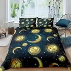 Cover Set King 240X220 Cm, Moon Sun Starry Sky Bedding Set For Boys Girls, 3