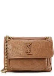 Saint Laurent Niki Medium Leather Shoulder Bag, Shoulder Bag, Brown One Size