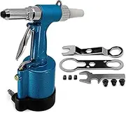 1/4" Air Pop Rivet Air Hydraulic Tool Rivet Nut Riveter Gun Tools Garage Set Heavy Duty Air Hydraulic Riveter Pop Pneumatic Riveting Gun Rivet Tool with Nose Pieces