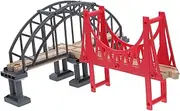 Toddmomy Wooden Train Set Accessories Plastic Train Tracks with Suspension Bridge for Imaginative Play and Family Bonding Enhances Creativity and Learning Compatible