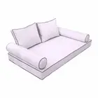|SLIPCOVER ONLY| S1 Daybed Mattress Bolster Back Covers Contrast Trim Twin AD107