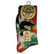 New Margaritaville Socks Unisex Medium Tucan Graphic Print Crew Sock Tropical