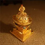 6.5X 10cm Tibetan Tantric Buddhist Altar Must Bless Gold Gilt