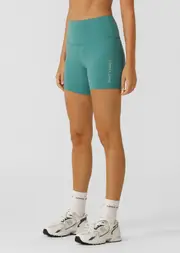 [Lorna Jane] Lotus No Chafe Phone Pocket 12cm Bike Shorts in Blue, Size - 2XL 2XL Jewel