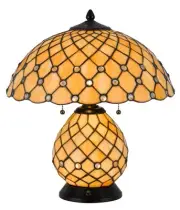 Cal Lighting BO-3163TB Valetta 2 Light 18" Tall Tiffany Table - Black