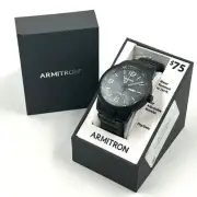 Armitron Men PC33 Black Stainless Steel Analog Quartz 42mm Day Date Watch New