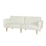 Artiss Sofa Bed 3 Seater Tilted Faux Linen Beige