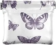 [FRODOTGV] Purple Chic Lavender Women's Leather Coin Purses Pouches Unique Mini Change Wallet Coin Pocket for Girls Women Ladies, Purple Chic Lavender, 4.33"(L) x 3.74"(W) x 0.39"(H), Classic