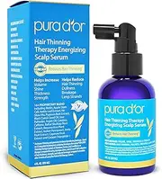 [PURA D'OR] Scalp Therapy Energizing Scalp Serum Revitalizer (4oz) with Argan Oil, Biotin, Caffeine, Stem Cell, Catalase & DHT Blockers, All Hair Types, Men & Women (Packaging may vary)