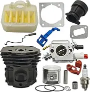 XXUMKL Fit for H-u-s-q-v-a-r-n-a 353 351 350 346 346XP 345 340 Chainsaws Intake M-a-n-i-f-o-l-d Replacement 45mm Cylinder Piston Carburetor Air Filter Kit