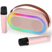 Karaoke Machine, Portable Bluetooth Speaker Set with 2 Microphone with2328