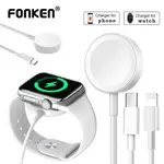 FONKEN 2 合 1 C 型無線充電器 適用於 APPLE WATCH 充電線 IWATCH 1-8系列