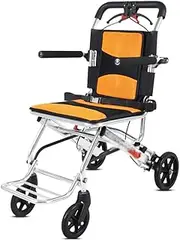 Wheelchair Portable Folding Wheelchair with Handbrake Aluminum Alloy Lightweight Portable Transportation Wheelchair for The Elderly Transport Chair