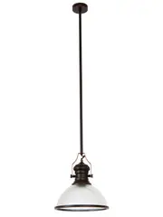 Alfred 1 Light Pendant in Oil Rubbed Bronze with Ribbed Clear Glass