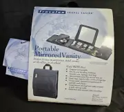 Vintage TRAVELON Black Portable Mirrored Vanity Cosmetic Jewelry Travel Case NWT