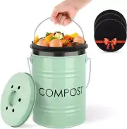 Kitchen Countertop Compost Bin with Lid – Small, Includes Inner Compost Bucket L
