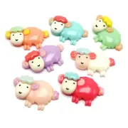20 Mixed Color Flatback Resin Cute Sheep Cabochons 32X20mm Flatback Charm