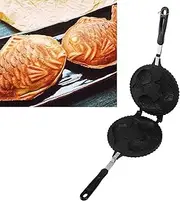 Fish Shaped Waffle Cake Maker, Taiyaki Fish Shaped Cake Pan Cake Pan Bread Maker with Long Handle, Double Sided Pan Molds Home Cooking Hot Cake Maker for Home Snack Bars