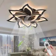 Ceiling Fans with Lights,Modern Flush Mount Ceiling Fan with Remote/App Contr...