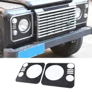 2pcs Headlight Panel Checker Plate Cover Set Fits Land Rover Defender 2004-19 (for: Land Rover)