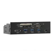 5.25" PC Computer Front Panel USB 3.0 Hub USB 3.1 Type-C eSATA Port Card Reader