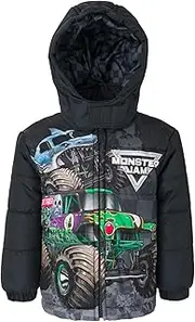 [Monster Jam] Zip Up Puffer Jacket Toddler to Little Kid Grave Digger El Toro Loco Megalodon