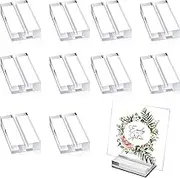 10pcs Acrylic Stands Clear Place Card Holders , Card Slot Stand for Wedding Table Numbers Display Stands Photos Wedding Party Events Office Business Menu Meeting