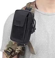 Backpack Attachment Pouch, Shoulder Zipper Pocket, Multi-Purpose Shoulder Bag, Nylon Shoulder Strap Pouch, Camping Backpack Pouch, Hunting Accessory Pouch, Zippered Backpack Pocket