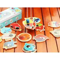 在飛比找蝦皮購物優惠-鐵盒木製磁性釣魚玩具 兒童雙釣竿釣魚遊戲