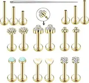 [Yjbglrygf] 16G Monroe Lip Piercing Jewelry Labret Studs Tragus Hoop Earrings Nose Piercing Flat Back Helix Earring