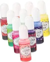 OHPHCALL 10Pcs Liquid Resin Colorant Concentrated Epoxy Dye for DIY Crafts Includes Apple Chinese Lemon Fluorescent for Handicrafts and Jewelry Making