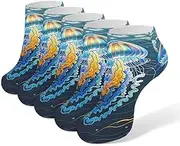 [LPSADGF] Color Jellyfish Socks Low Cut Ankle Sock Athletic Running Low Cut Socks Thin Soft Ankle Socks Unisex, White, One Size Short, White, One Size Short
