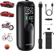 Rechargeable Portable Air Compressor with Flexible Hose & Multi-Valve Adaptors