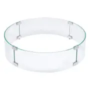Shine Company Round Traditional Tempered Glass Firepit Wind Guard in Green