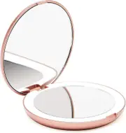 Fancii Led Lighted Travel Makeup Mirror, 1x/10x Magnification - Daylight Led, Compact, Portable, Large 5" Wide Illuminated Folding Mirror (lumi) Ro...
