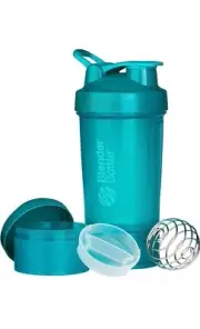 Blender Bottle Shaker Prostak With Pill Organizer, Storage For Protein 22oz Grey