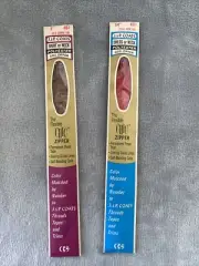Vintage J & P Coats Replacement Zipper The Flexible Chic 7” & 14” Brown Red